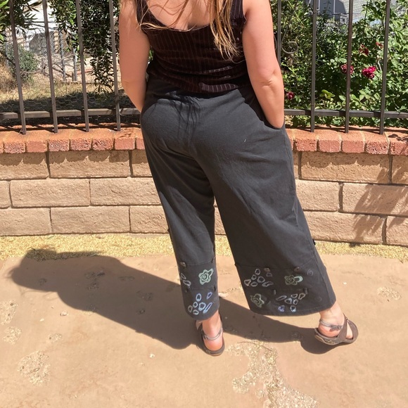 Blue Fish Palazzo Hippie comfy capri flowy pants - Picture 3 of 17